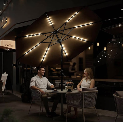 10 ft Solar LED Patio Umbrella